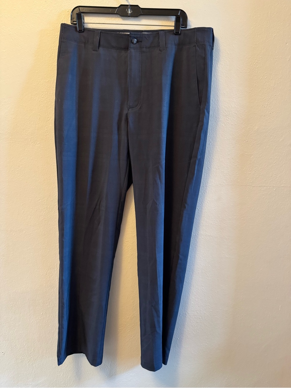NWT Callaway Plaid Golf Pants Caviar Black Grey Stretch 36x32